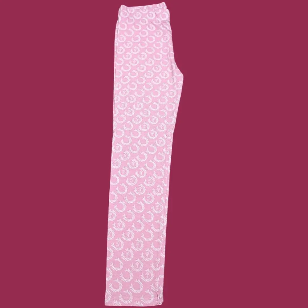 Booky Full length Soft Cotton stretchy Baby Pink Wreath leggings Skinny Fit NWOT